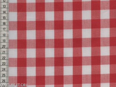 Tissu vichy rouge 16 mm dans Tissus Carreaux par Couture et Cie