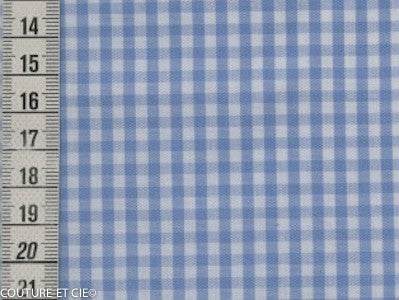 Vichy azur carreaux 3 mm dans Tissus Carreaux par Couture et Cie