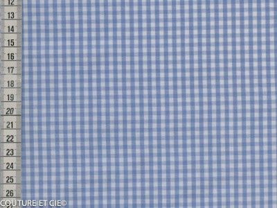 Vichy azur carreaux 3 mm dans Tissus Carreaux par Couture et Cie