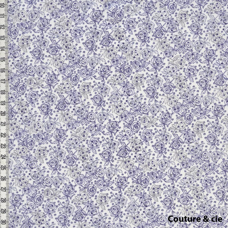 Popeline Liberty Darcie bleu, x10cm dans Tissus LIBERTY OF LONDON par Couture et Cie