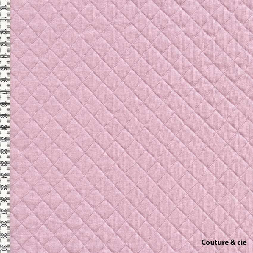 Jersey matelassé France Duval Stalla rose pâle, x10cm dans FRANCE DUVAL STALLA par Couture et Cie