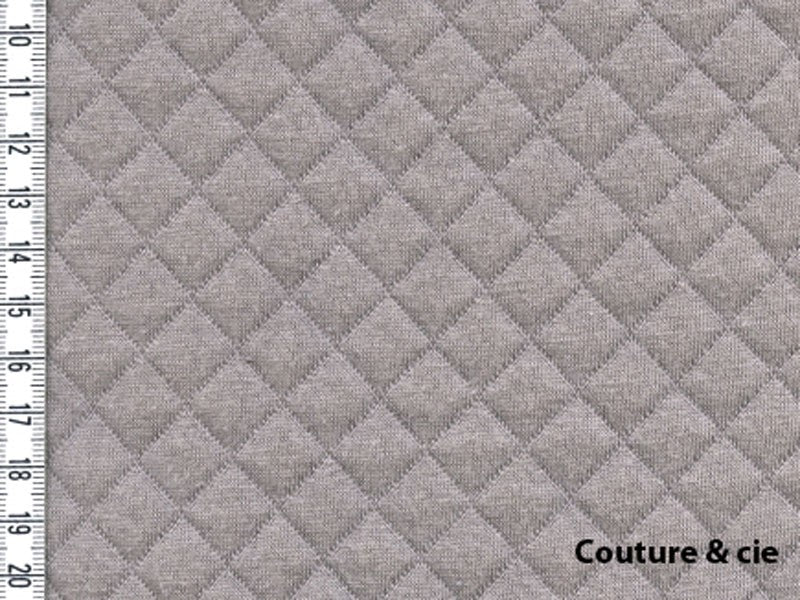 Jersey matelassé France Duval Stalle taupe, x10cm dans FRANCE DUVAL STALLA par Couture et Cie