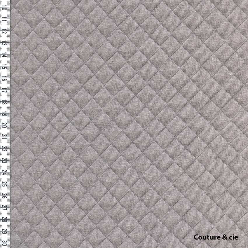 Jersey matelassé France Duval Stalle taupe, x10cm dans FRANCE DUVAL STALLA par Couture et Cie