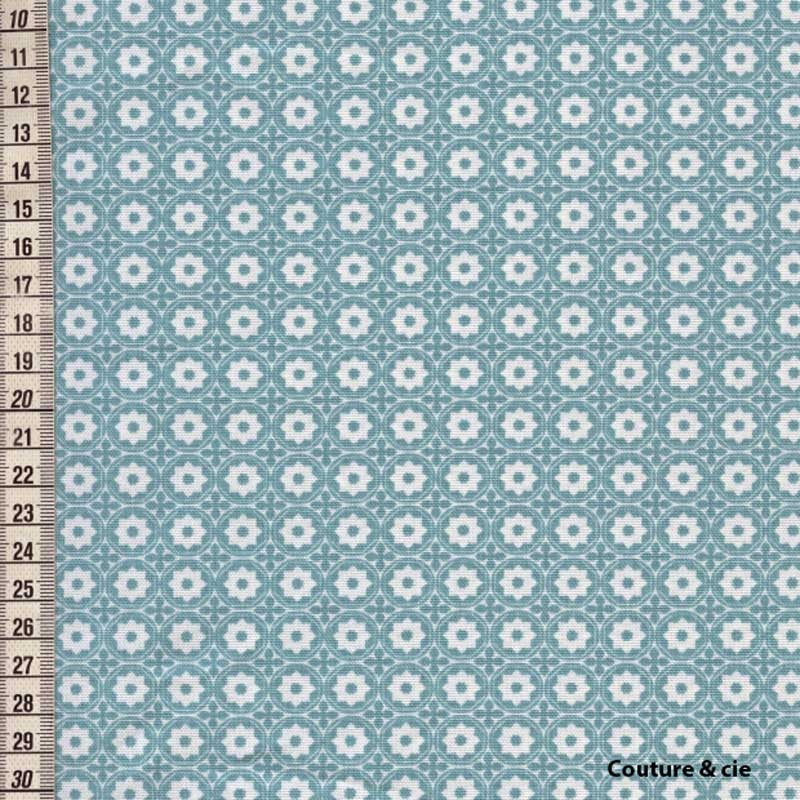 Tissu Esterelle bleu glacier x10cm dans LINNAMORATA par Couture et Cie