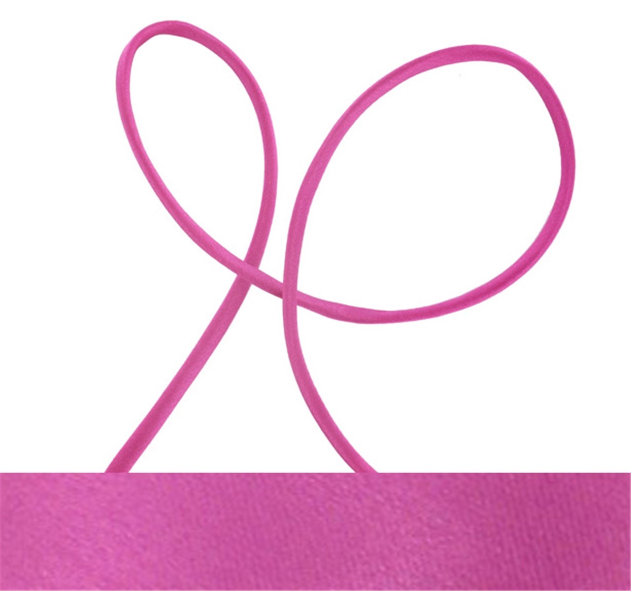 Cordon en satin de soie rose fushia, morceau 110cm dans Cordons soie par Couture et Cie