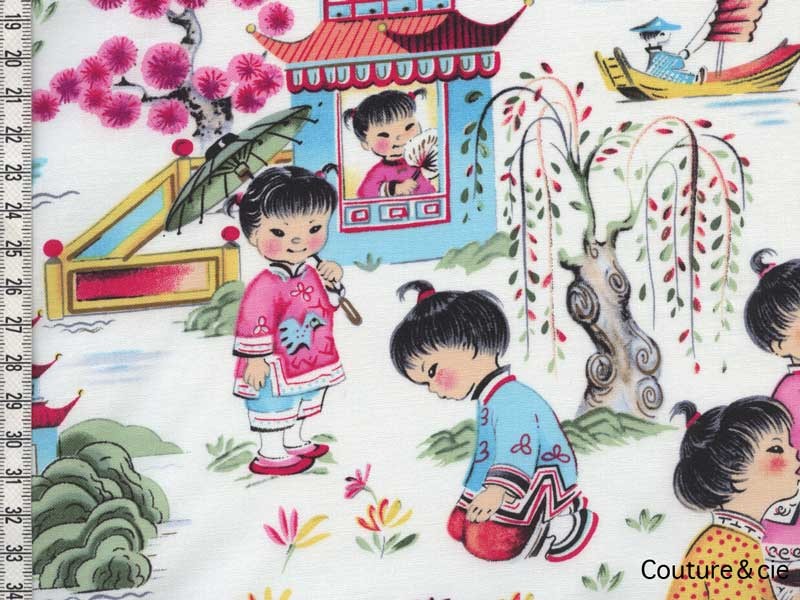 Tissu Filles chinoises, coupon 40*110cm dans MICHAEL MILLER par Couture et Cie