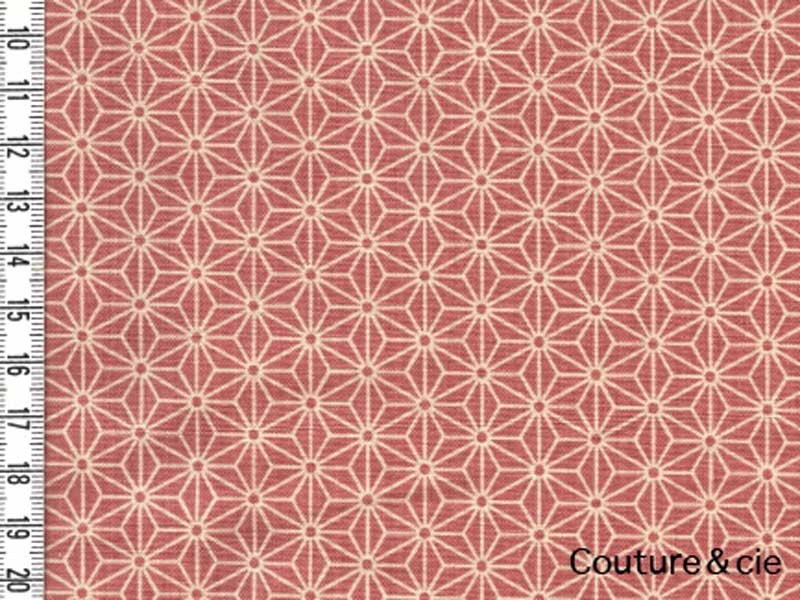Tissu Asanoha rose, coupon 35x110cm dans Motifs traditionnels par Couture et Cie