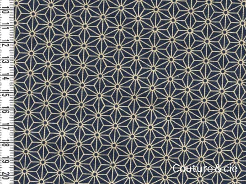 Tissu Asanoha Medium blue dans Motifs traditionnels par Couture et Cie