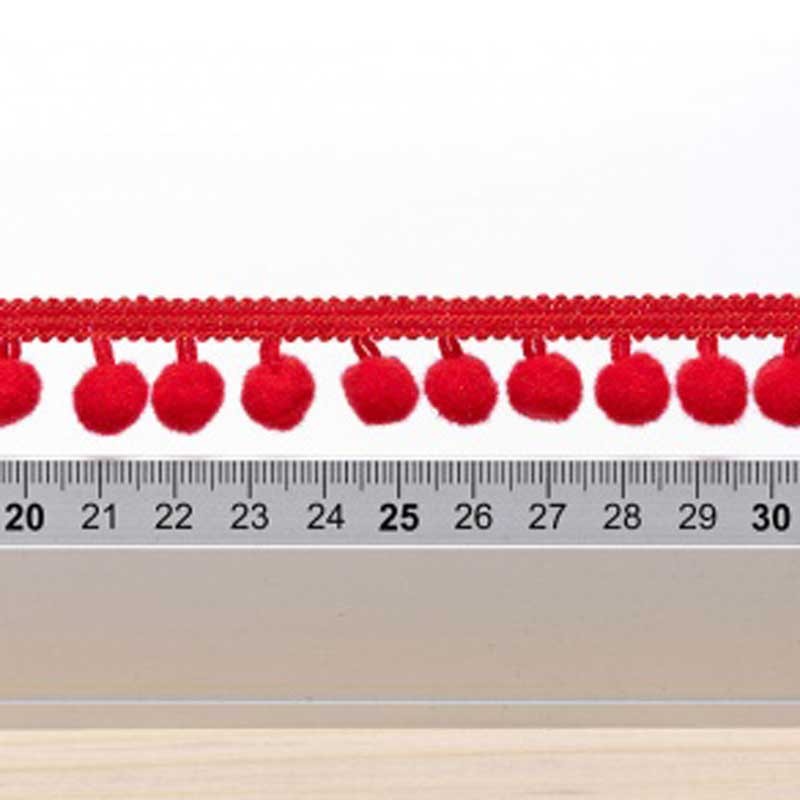 Galon pompon rouge 18mm dans Galons pompons par Couture et Cie