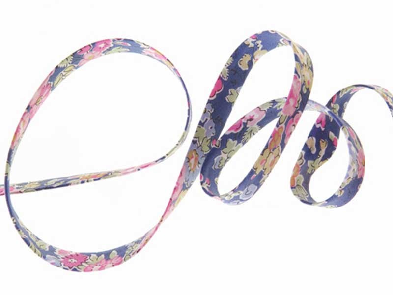 Biais Tatum bleu et rose dans Biais Liberty par Couture et Cie