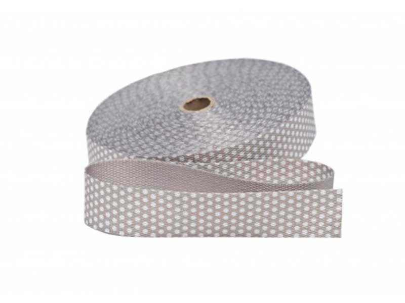 Sangle grise pois blancs 30mm dans SANGLES par Couture et Cie