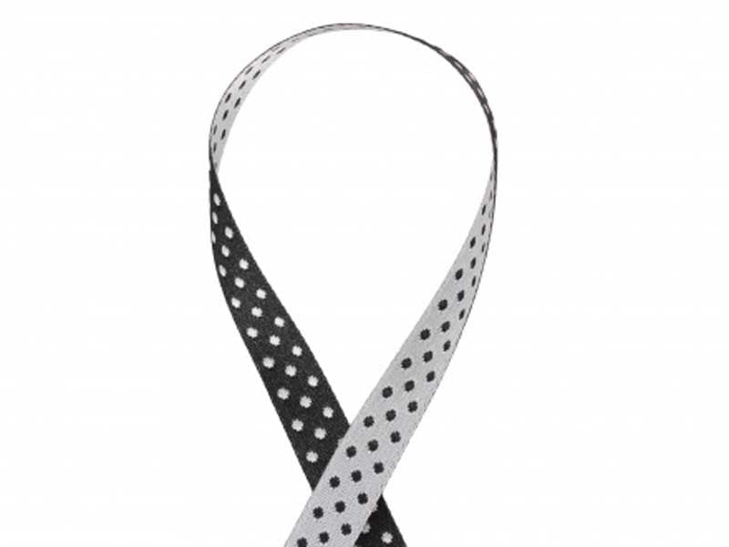 Ruban pois noir et blanc 10mm dans Rubans Pois par Couture et Cie
