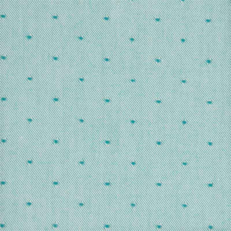 Tissu Chambray bio à pois lagune dans TISSUS BIOLOGIQUES par Couture et Cie