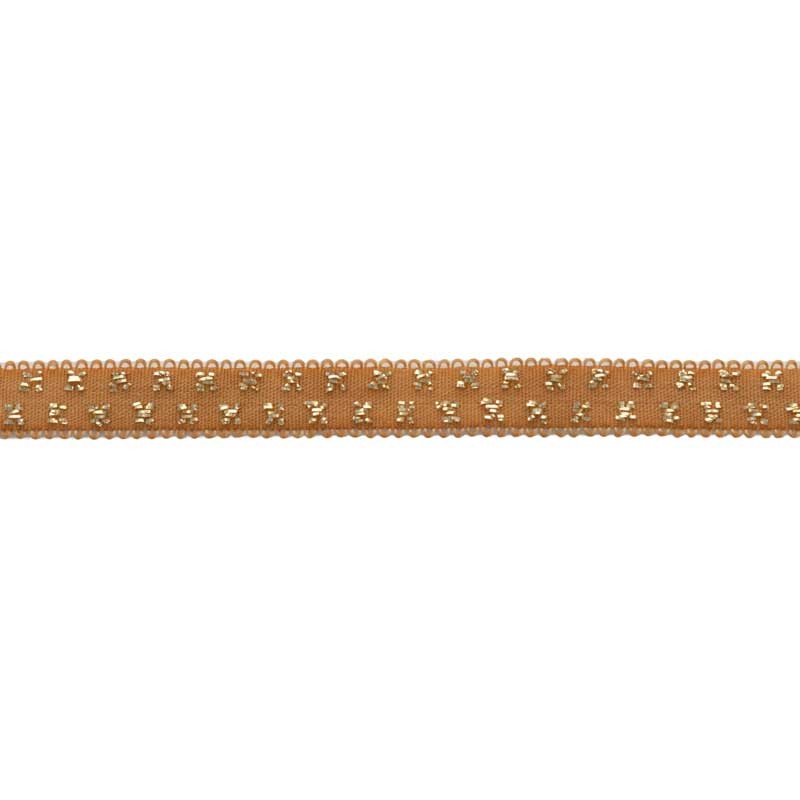 Elastique camel pois lurex doré 10mm, x10cm dans Mercerie par Couture et Cie