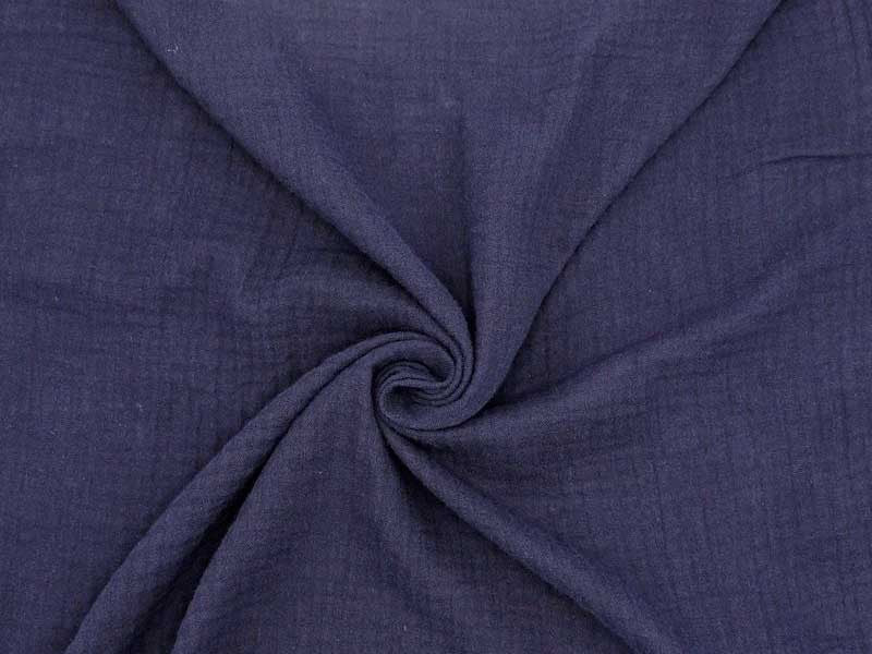 Tissu Double gaze coton bleu nuit, x10cm dans Double gaze par Couture et Cie