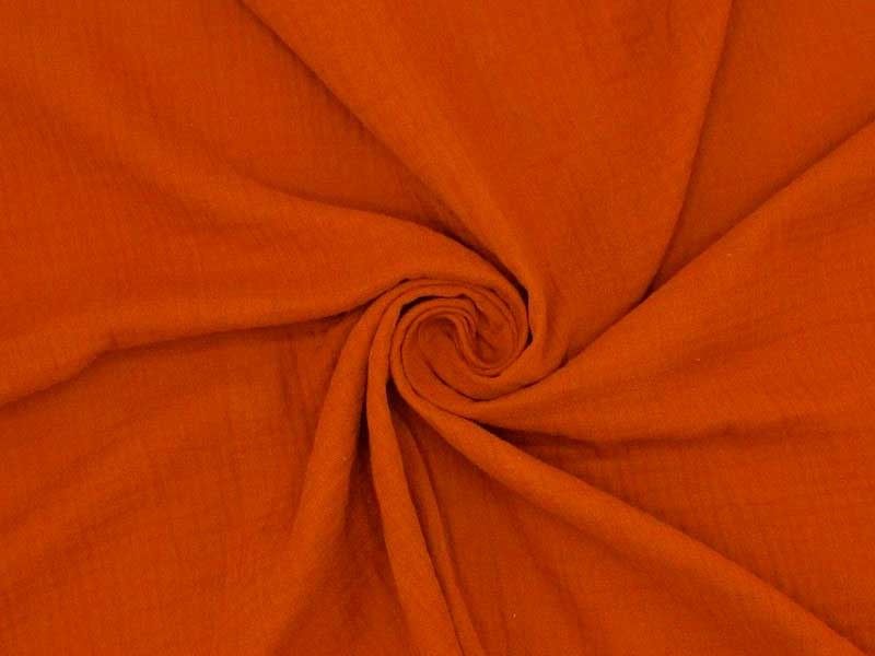 Tissu Double gaze coton rouille, x10cm dans Double gaze par Couture et Cie