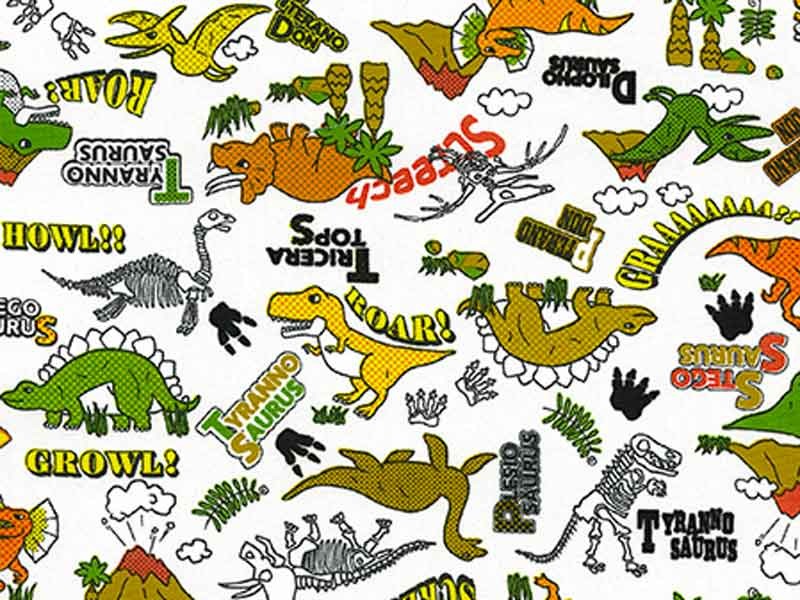 Tissu Kokka Dinosaure, x10cm dans Tissus Enfantins par Couture et Cie