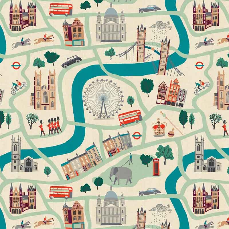 Tissu Cotton and Steel London Town, x10cm dans COTTON + STEEL par Couture et Cie