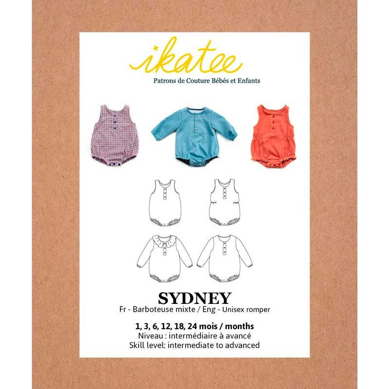 Patron couture bébé Ikatee barboteuse Sydney dans Accueil par Couture et Cie