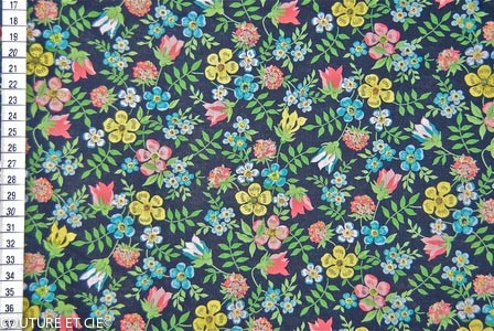 Tissu Liberty Edenham noir, coupon 80x137cm dans Tissus LIBERTY OF LONDON par Couture et Cie