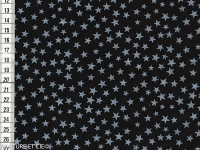 Batiste coton noire étoiles nacrées, x10cm dans Tissus Etoiles par Couture et Cie