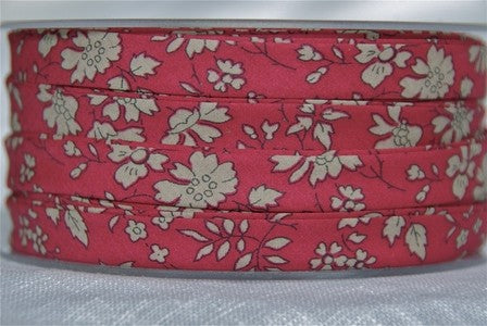Biais Liberty Capel rouge, x10cm dans BIAIS par Couture et Cie
