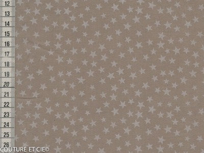 Batiste taupe étoiles nacrées dans Tissus Etoiles par Couture et Cie