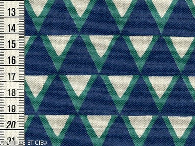 Tissu Kokka Stamped triangles bleus dans TISSUS JAPONAIS par Couture et Cie