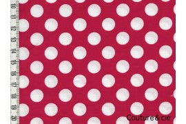 Tissu Ta Dot rouge pois blancs dans MICHAEL MILLER par Couture et Cie