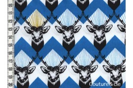Tissu Echino Huedrawer Cerf bleu dans TISSUS JAPONAIS par Couture et Cie