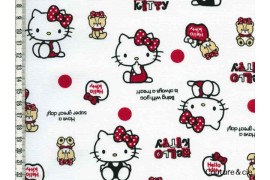 Tissu Hello Kitty bear blanc dans Kiyohara par Couture et Cie