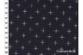Tissu bleu indigo Juujimonyou, coupon 85x110cm dans Motifs traditionnels par Couture et Cie