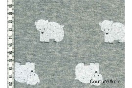 Tissu sweat ours gris, coupon 76*83cm dans Sweat par Couture et Cie