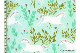 Tissu Unicorn Forest vert menthe dans MICHAEL MILLER par Couture et Cie