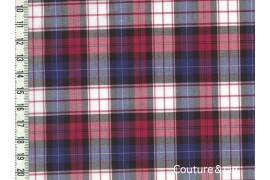 Tissu Coton peigné à carreaux rouge et bleu dans Tissus Carreaux par Couture et Cie