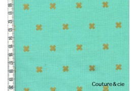 Tissu Xoxo vert effet doré dans COTTON + STEEL par Couture et Cie