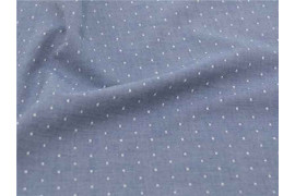 Tissu Chambray en coton bio à pois denim x10cm dans TISSUS BIOLOGIQUES par Couture et Cie