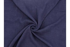 Tissu Double gaze coton bleu nuit, x10cm dans Double gaze par Couture et Cie