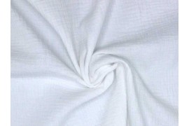 Tissu double gaze coton blanc optique, x10cm dans Double gaze par Couture et Cie