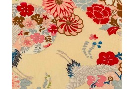 Tissu Japonais Kokka Japanese Modern grue écru, x10cm dans TISSUS JAPONAIS par Couture et Cie
