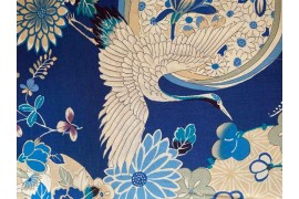 Tissu japonais Kokka - Kiku Hanabi bleu, achat tissu