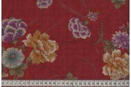 Tissu Japonais pivoine rouge dans TISSUS JAPONAIS par Couture et Cie