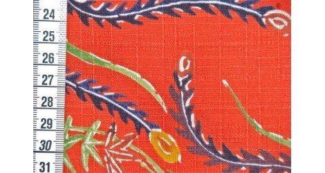 Tissu Kokka Oiseau De Feu Rouge