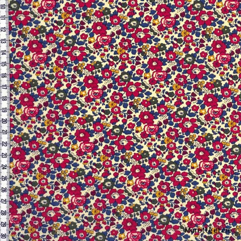 Coupon Liberty Betsy ann rouge 65*45cm dans Tissus Liberty par Marotte et Cie