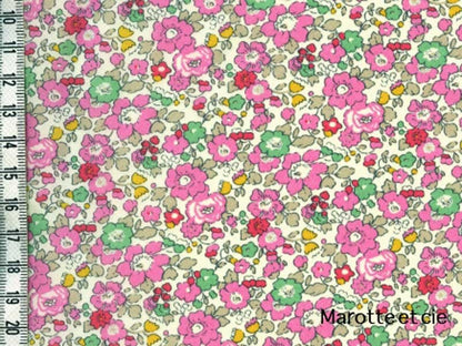 Coupon Liberty Betsy ann sweet pink 65*45cm dans Tissus Liberty par Marotte et Cie