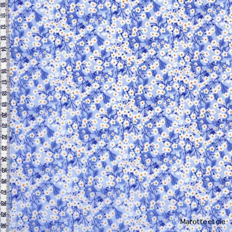 Coupon Liberty Mitsi Valeria bleu layette 65*45cm dans Tissus Liberty par Marotte et Cie