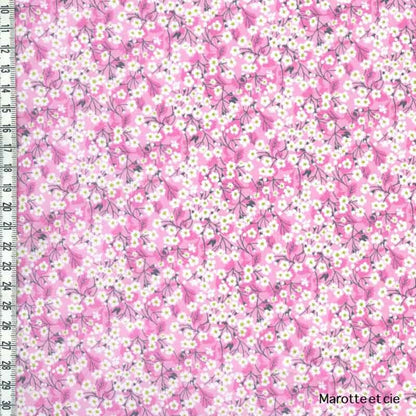 Coupon Liberty Mitsi Valeria orchidée rose 65*45cm dans Tissus Liberty par Marotte et Cie