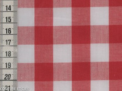 Tissu vichy rouge 16 mm dans Tissus Carreaux par Couture et Cie