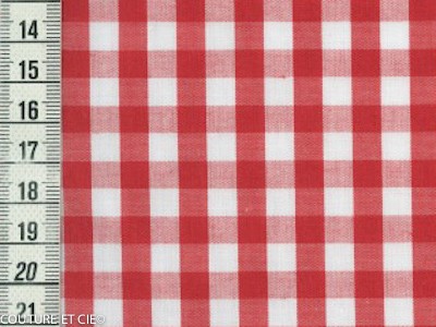 Vichy rouge 7 mm dans Tissus Carreaux par Couture et Cie