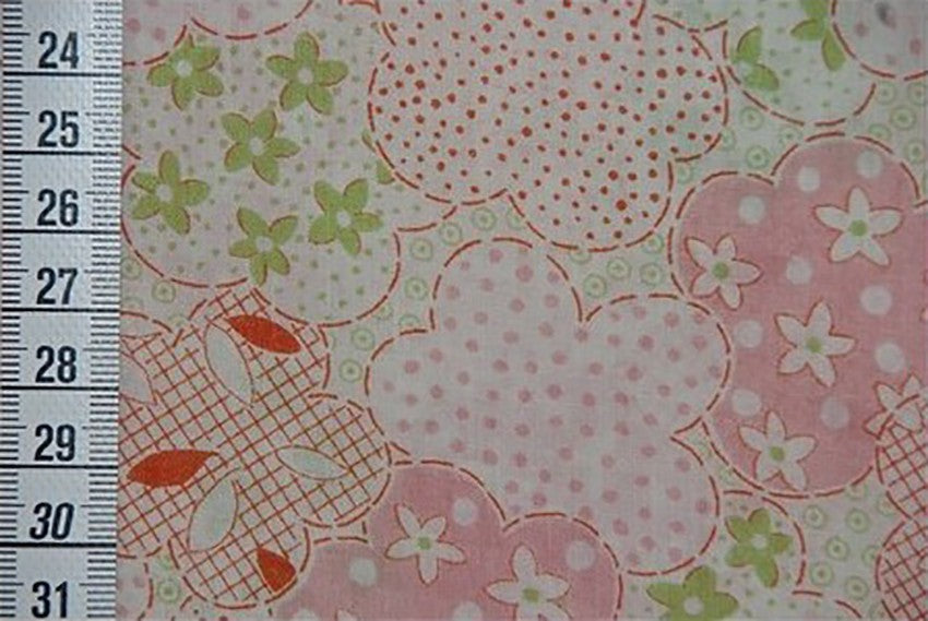Tissu Kokka Fleurs rose et vert dans TISSUS JAPONAIS par Couture et Cie